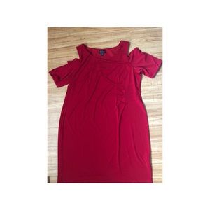 Red cold shoulder dress